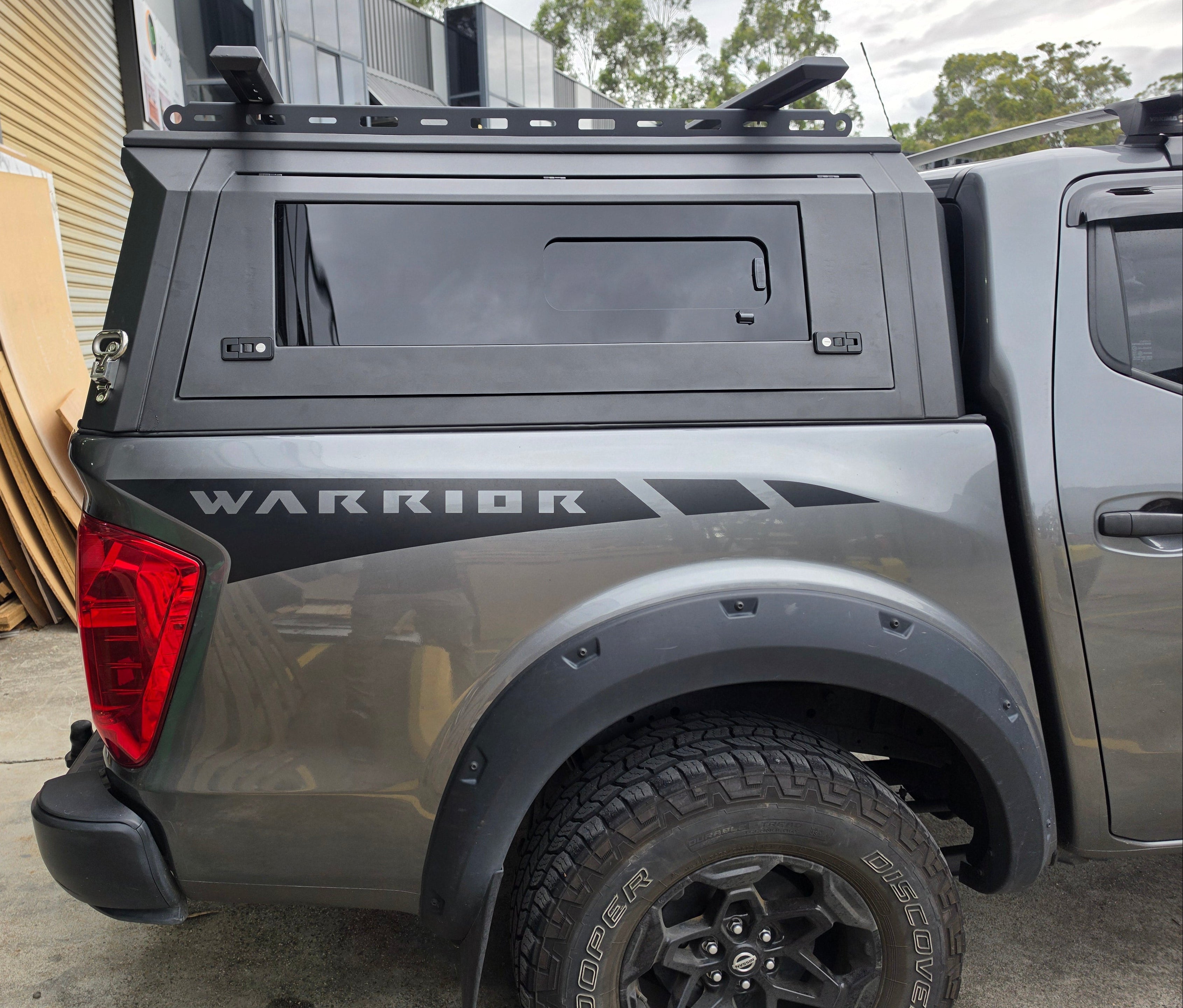 custom canopies modular ute canopy glass panel on grey ute